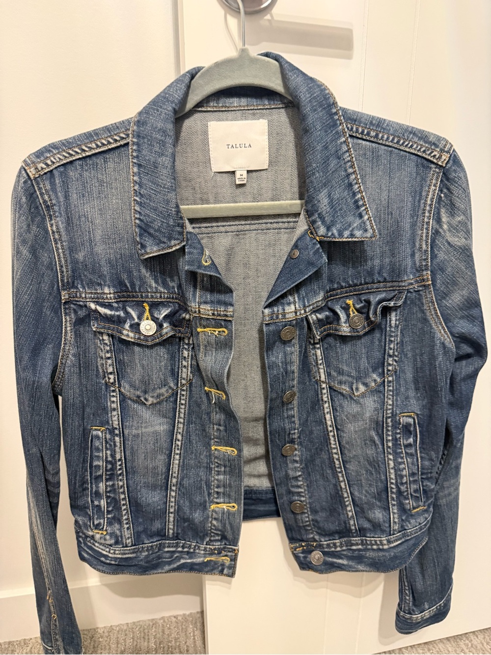 Talula Distressed Medium Blue Denim Jacket